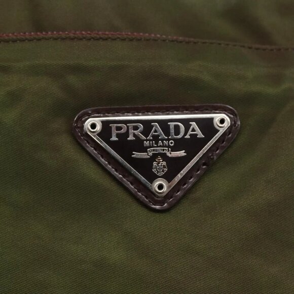 PRADA Tote Bag Nylon Khaki Silver Auth - Picture 9 of 15